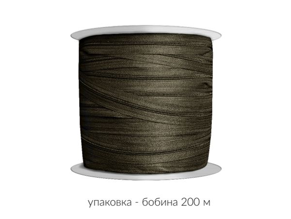 Молния рулонная витая (спираль) Т3 (3 мм), УСИЛЕННАЯ, НА БОБИНЕ, S-157 коричневый (цв.SBS) / 200 метров