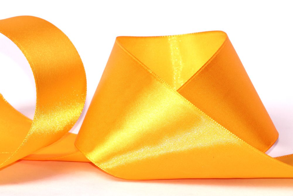 Лента атласная 1-сторонняя 50.0 мм / 33±2 метра, 064 желтый, Gamma