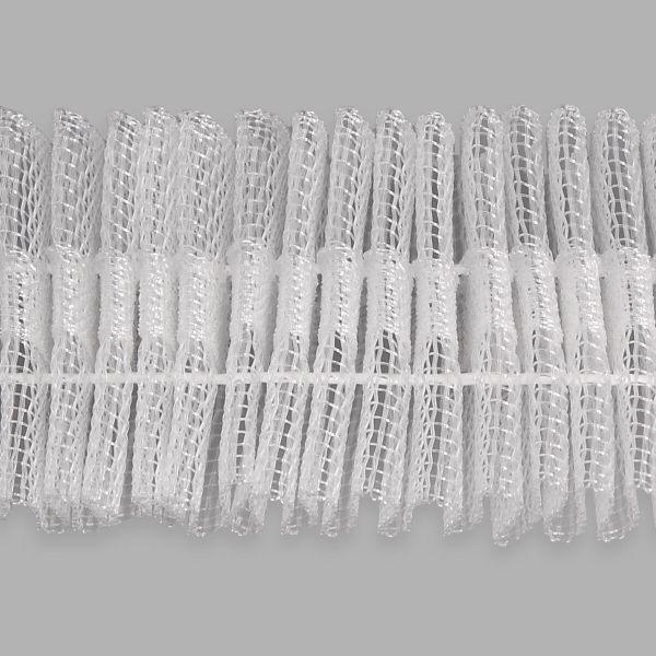 Лента (тесьма) шторная: сборка параллельная 25 мм / 10 метров, (1 ряд петель, 2 шнура), прозрачный ТУ, (C18M)