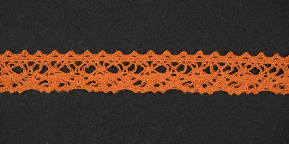 Кружево вязаное (тесьма) 16 мм цв. оранжевый, AF-093-083, Alfa, 25 м Кружево вязаное (тесьма) 16 мм цв. оранжевый, AF-093-083, Alfa, 25 м