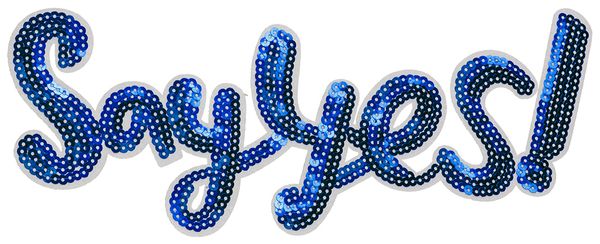 Термоаппликация J №11 на фетре с пайетками, 5 шт, J111C Say YES 30х11 см, Gamma