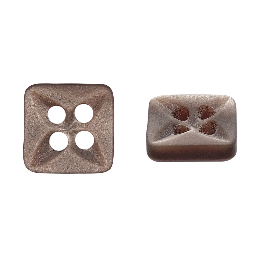 Пуговицы 4 прокола 18L (11мм), квадрат, пластик (col.03 коричневый), CB_M-26, 144 шт