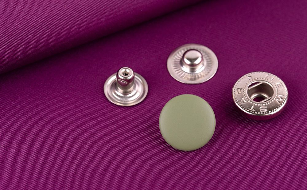 Кнопка Альфа (S-образная) ⌀15 мм, 72±5 шт, soft-touch металл, оливковый soft-touch, Micron