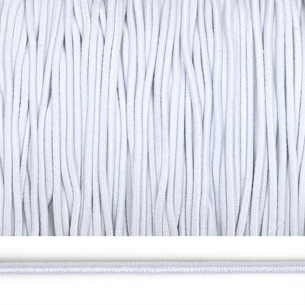 Резинка шляпная (шнур эластичный) ⌀1.5 мм / 100 метров, цв.F101 белый