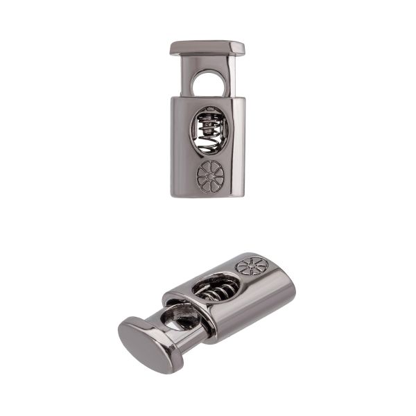 Фиксатор (зажим) для шнура металл 1 отв., ⌀4.0 мм (10х20 мм), черный никель, ГХН12970, 10 шт