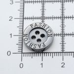 Пуговицы 4 прокола 24L (15мм), (Nickel (никель)), 36 шт