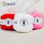 Пряжа Astra Premium (Астра Премиум) Плюшевая / уп.2 мот. по 100 г, 80 м, 001 белый