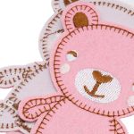 Термоаппликация Мишутка 70х97мм (Pink (розовый)), 2 шт, LA524