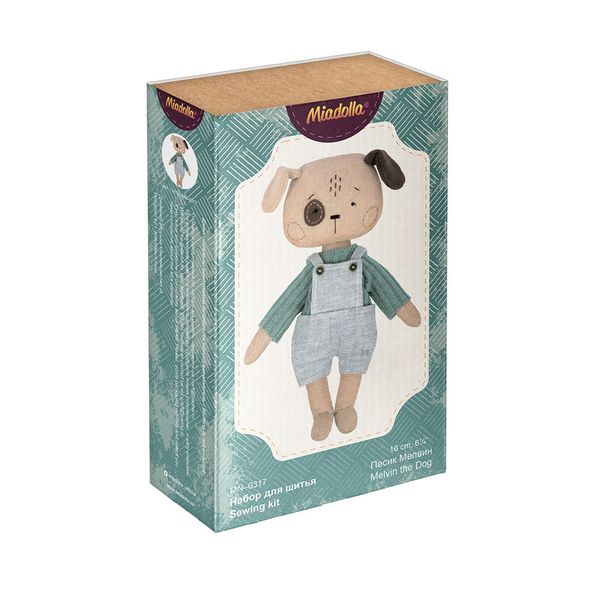Набор для шитья игрушки Песик Мелвин 16 см, Miadolla MN-0317