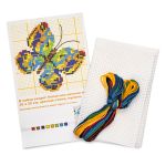 Набор для вышивания нитками РС Студия, Бабочка зеленая 11х11 см