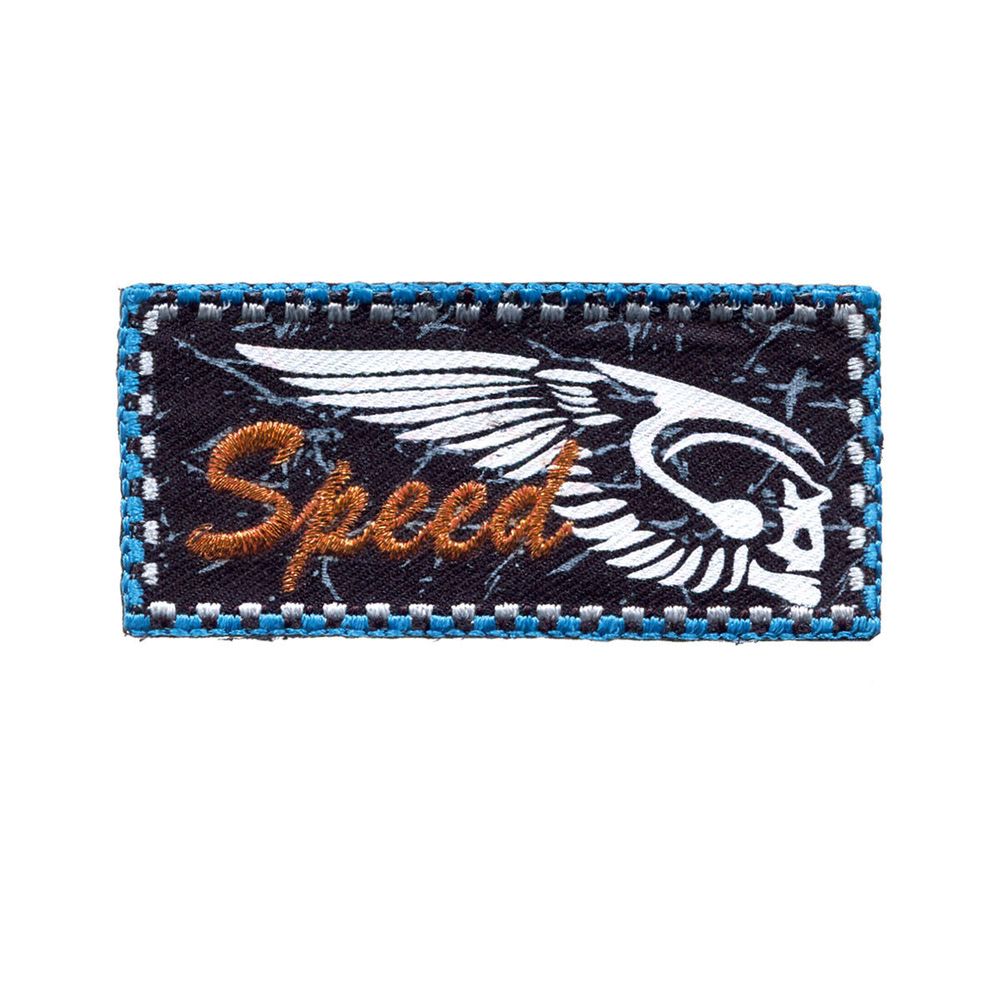 Термоаппликация ярлык SPEED, черный/серый/синий цв. 1шт. Prym, 922014