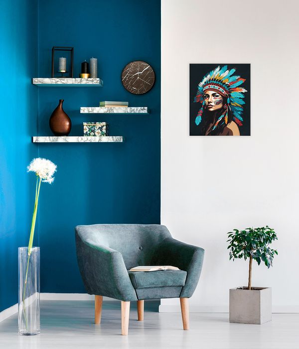 Алмазная (кристальная) мозаика Фрея ALPD-215, на подрамнике Индианка, 30х40 см