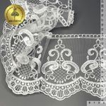Кружево на сетке широкое 140 мм, диз. 232, цв.01 белый уп. 13.71 м, Kruzhevo