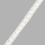 Тесьма отделочная вязаная 10 мм / 10 метров, рис 9254, белый/золото, С3729г17/1