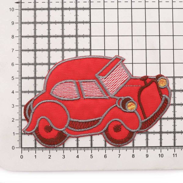 Термоаппликация Машинка, 110х70мм 10 шт (красный), 2248