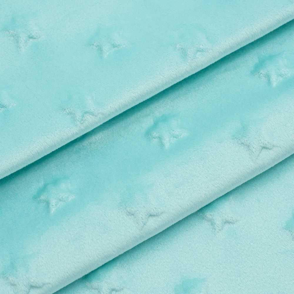 Плюш (ткань) Звезды 240 г/м², 45х50 см, ворс 2,5мм, ментол