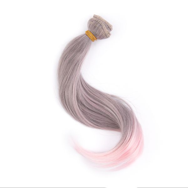 Трессы для кукол 15 см, 100 см, 22 г, 39 серый, розовый, HobbyBe HAR-15