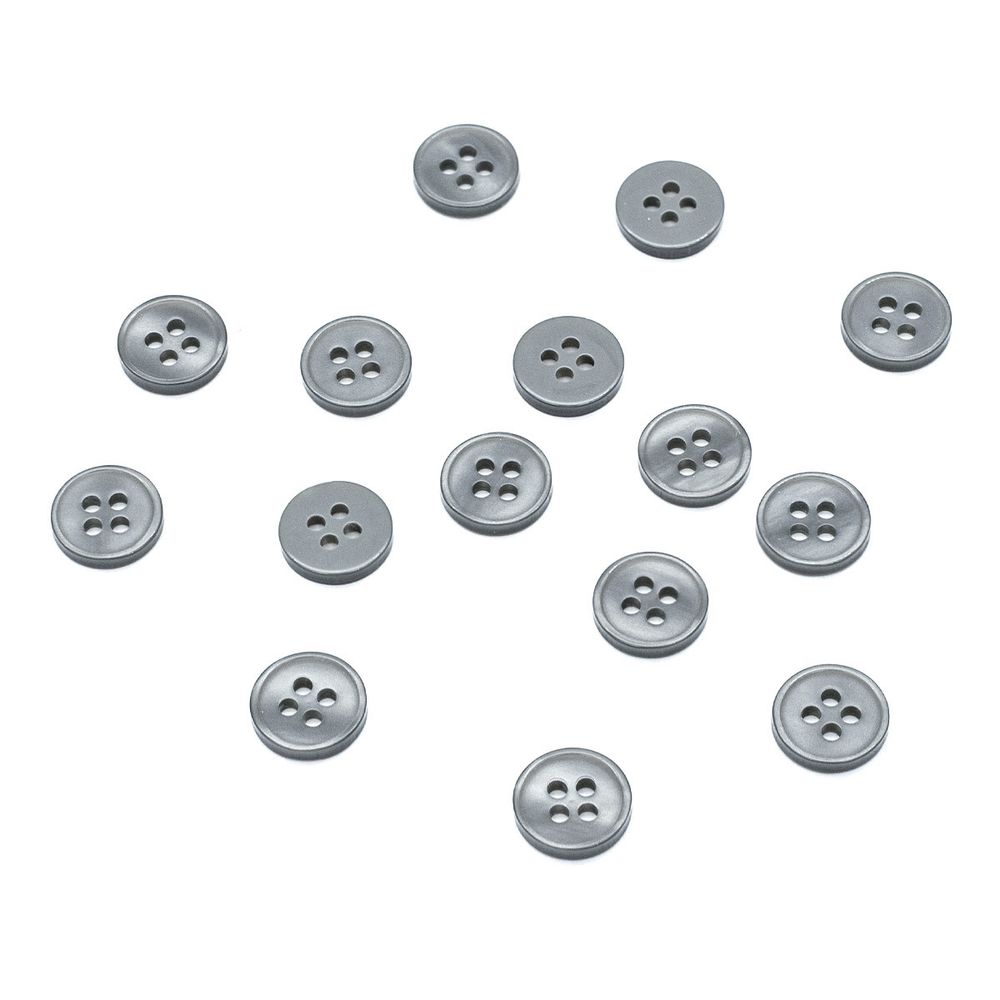 Пуговицы 4 прокола 18L, цв. серо-зеленый Перламутр, 15 шт