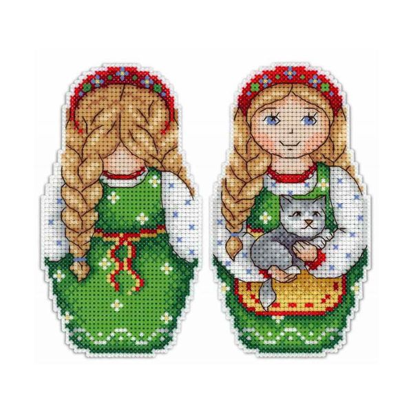 Набор для вышивания нитками МП Студия, Весна зелена 11х7см