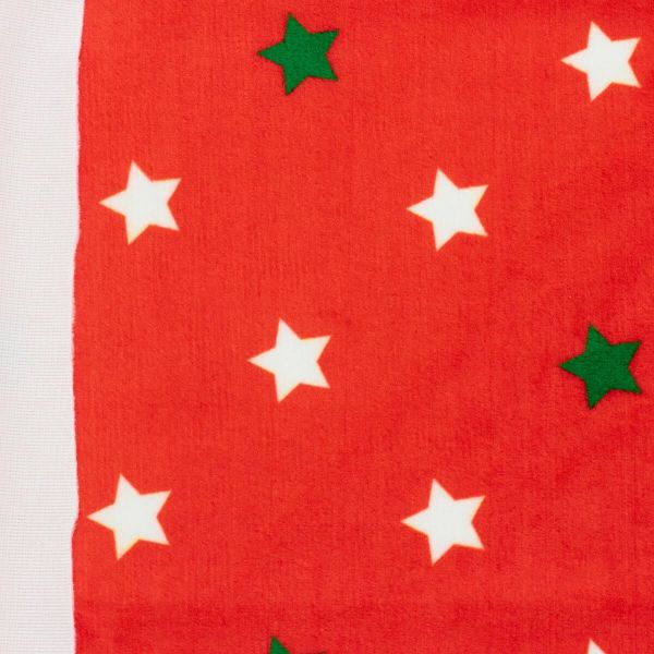 Мех коротковорсовый 1,5мм с принтом звезды, 47*47см (±2см), 100% п/э (красный/белый/зеленый) 29493