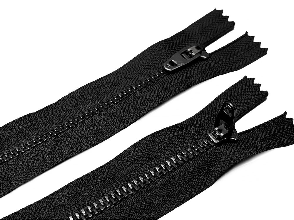 Молния металл (цв.SBS) джинсовая Т3 (3 мм) 1 зам., н/раз., 14 см, S-580 черный (звено: т.никель), уп.100 шт