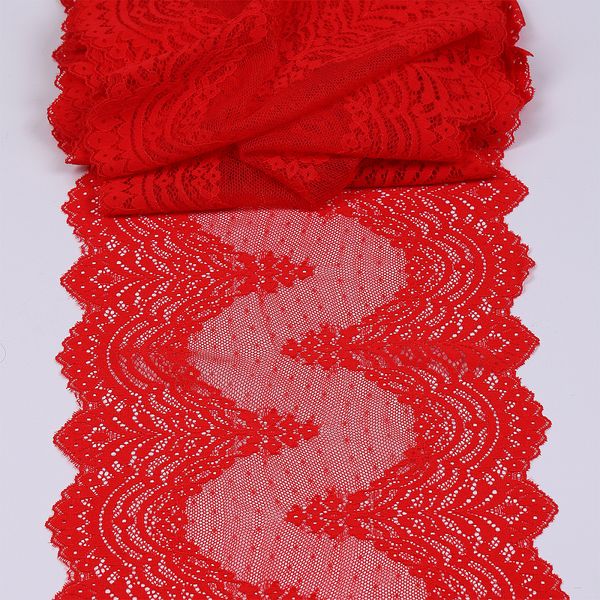 Кружево бельевое эластичное 230 мм / 10 м, 8036, цв.SD163 красный, Kruzhevo