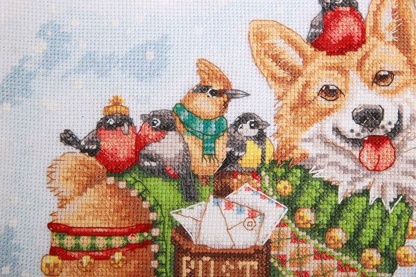 Набор для вышивания нитками Panna, Новогодняя почта 25,5х22 см