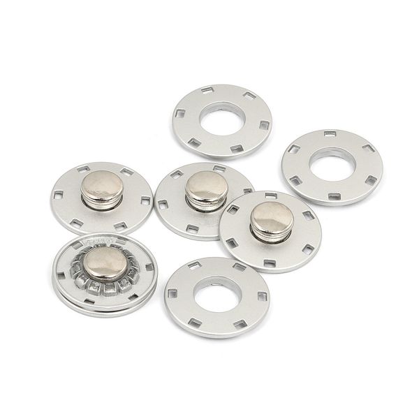 Кнопка пришивная металл ⌀23.0 мм, TBY-S0009, цв.никель матовый уп. 20 шт, TBY