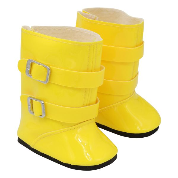 Сапожки для кукол с пряжками, 7см, цв. желтый, MISU-7282