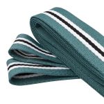 Стропа (ременная лента) 30 мм / 3 метра, [25 г/пог.м], с принтом 2-сторонняя, 1254 джинсовый/белый/черный, 3Al361