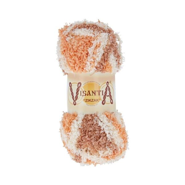 Пряжа Visantia Zikzak / уп.5 мот. по 100г, 100м, 3100 бежевый-св.коричневый-оранжевый