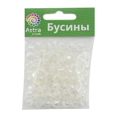 Бусины акрил ⌀8 мм, 25 г, Astra&Craft, 1AB
