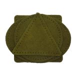 Набор заплаток пришивных из замши, круг, квадрат, треугольник, овал 8см, с перфорацией, 4 шт (33 хаки), 59743