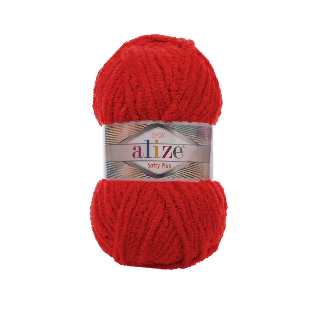 Пряжа Alize (Ализе) Softy Plus / уп.5 мот. по 100 г, 120м, 056 красный