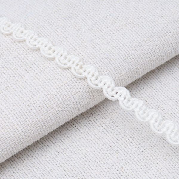 Тесьма декоративная вязаная 7мм, 10 метров, С1430Г7 белый