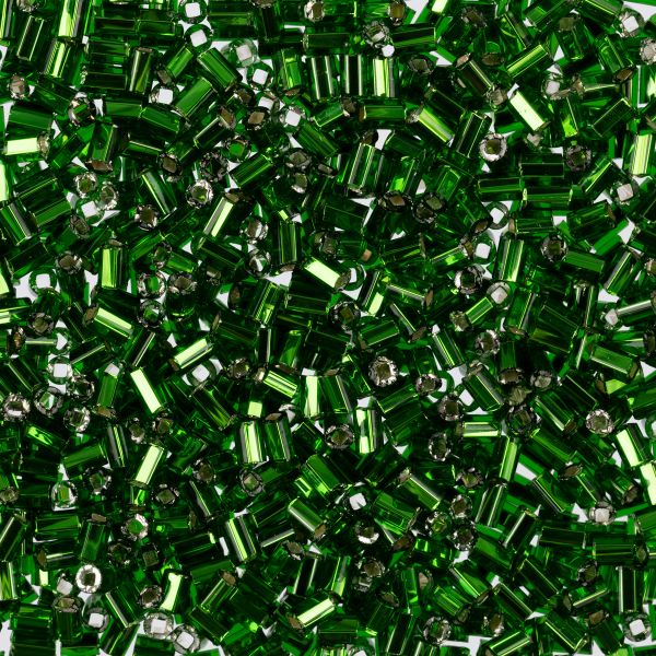 Бисер Preciosa Bugles 25.4 мм, 50 г, 57120 зеленый, 351-22001