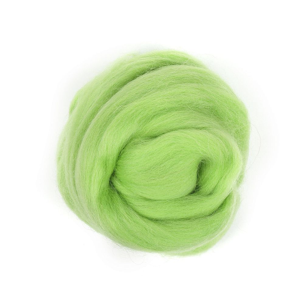 Шерсть для валяния Пехорка п/тонкая 1х50 г (29 мкр), 041 салатовый Шерсть для валяния Пехорка п/тонкая 1х50 г (29 мкр), 041 салатовый