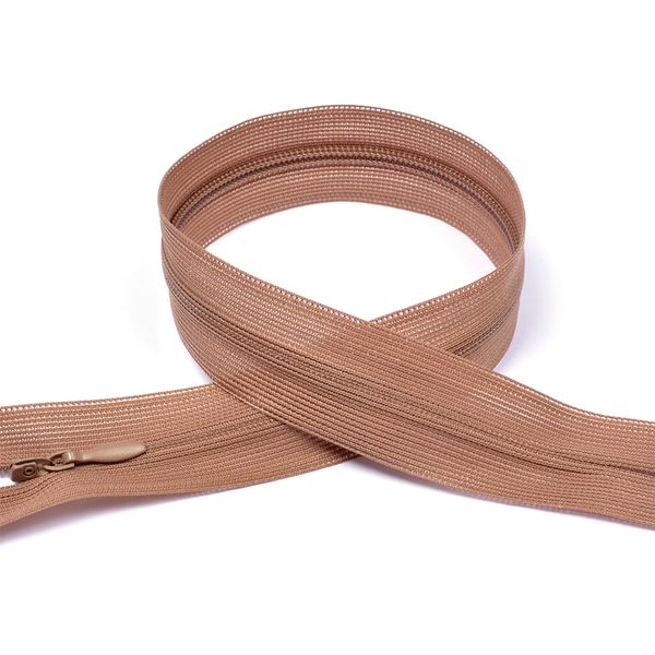 Молния потайная (скрытая) Т3 (3 мм) 1 зам., н/раз., 50 см, цв.F293 св.коричневый уп.50 шт