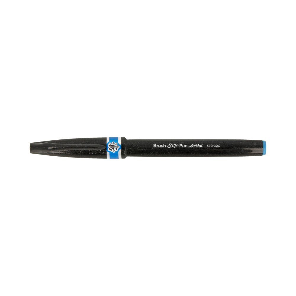 Браш пен Pentel Brush Sign Pen Artist, ultra-fine 0.5-5 мм, кисть/круглое тонкое, SESF30C-SX голубой