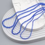 Бусины стекло ⌀2 мм, 3 мм, 4 мм, граненые, рондели, 3 нити по 38±1 см, микс, Astra&Craft, 9 синий прозрачный