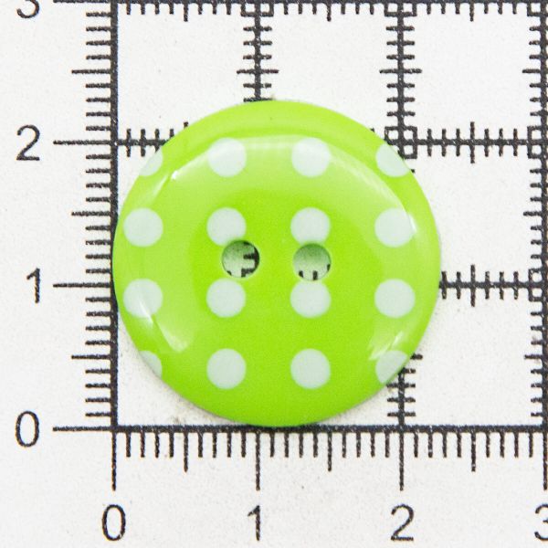 Пуговицы 2 прокола, Горошек 36L (441 салатовый), 36 шт