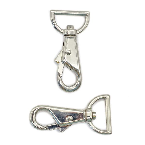 Карабин металл 25.0 мм (62х31 мм), никель, 6 шт