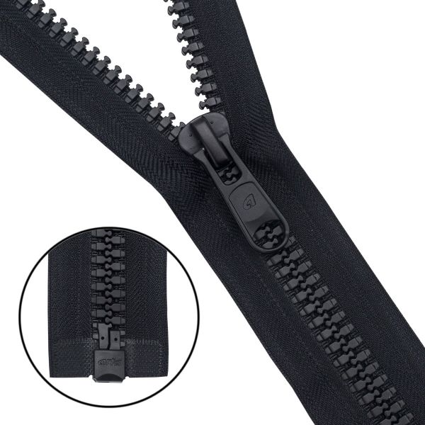 Молния трактор Arta Т8 (8 мм) 1 зам., разъем., 90 см, (2458), A580 черный, НОВЫЙ МАТОВЫЙ ЗАМОК, уп.5 штук