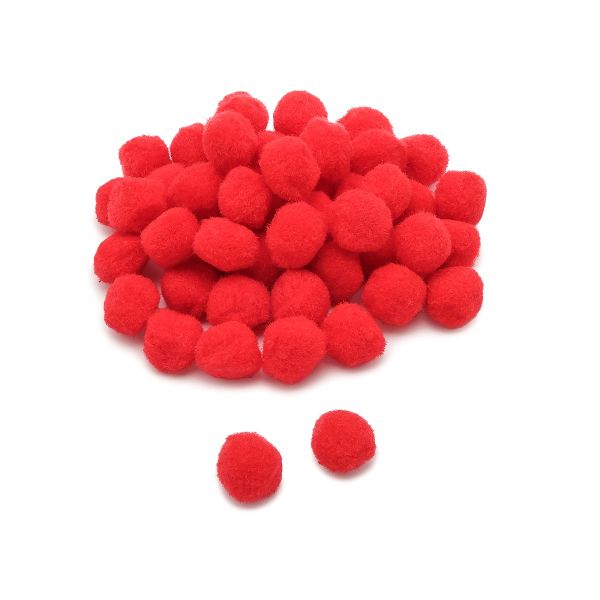 Помпоны декоративные ⌀25мм, 50 шт/упак, Astra&Craft (PA-007 красный)