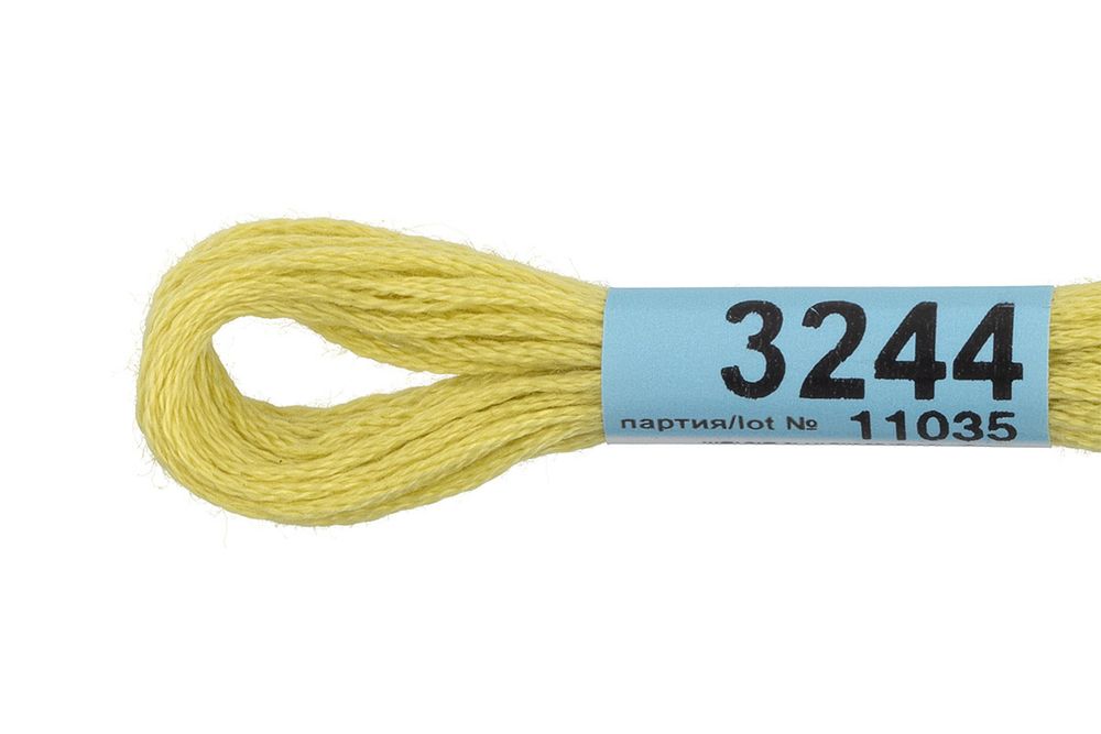 Мулине Gamma 100% хлопок, цв.3244 бл.салатовый, 24 мотка по 8 метров