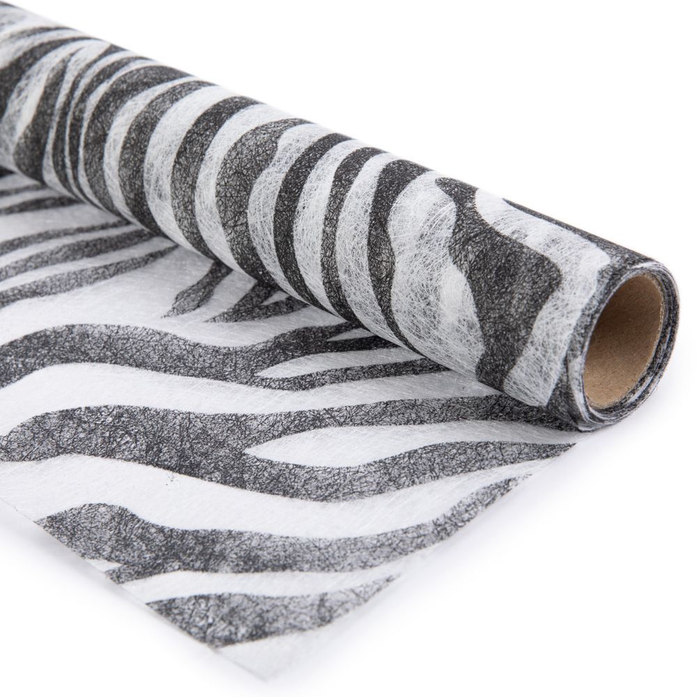 Флористический фетр 35 г/м², 2 м, 04 черно/белый (зебра), Blumentag PNW-35/1