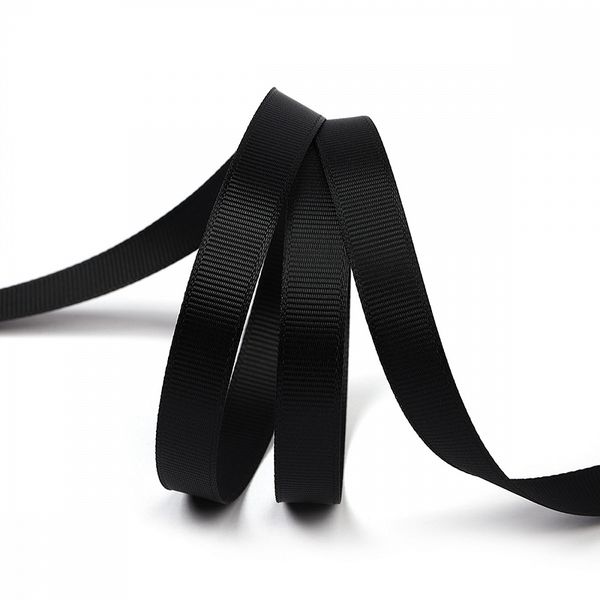 Лента репсовая (в рубчик) 12.0 мм цв. 030 черный уп.22.86м (±1м)