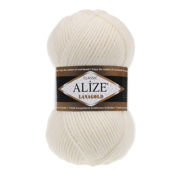 Пряжа Alize (Ализе) Lana Gold / уп.5 мот. по 100 г, 240м, 062 молочный A