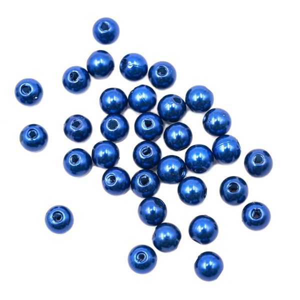 Бусины пластик (жемчуг) ⌀6 мм, 25 г, Astra&Craft, 041 NL синий