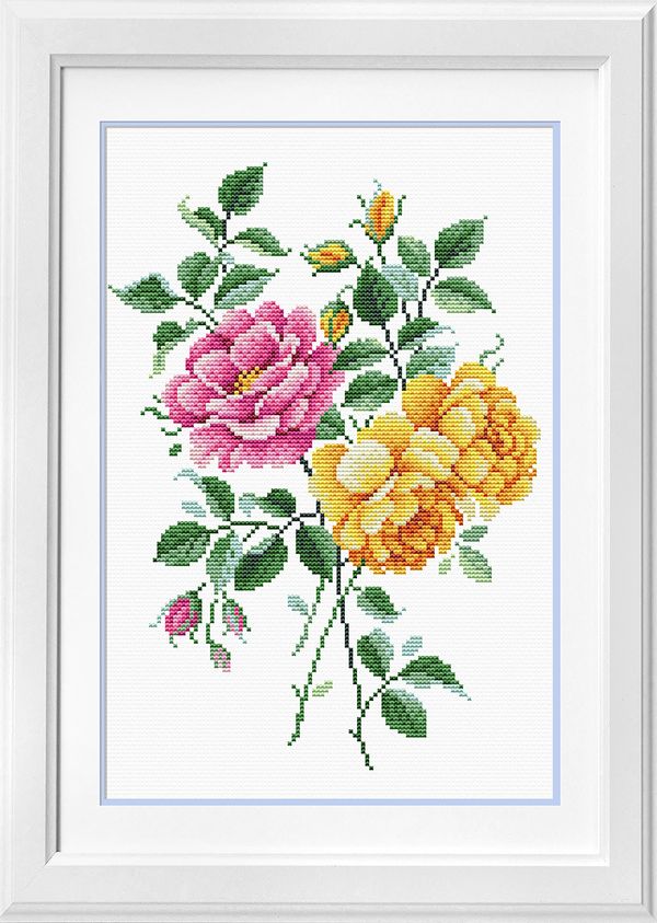 Набор для вышивания нитками МП Студия, Нежность роз, 30х40 см